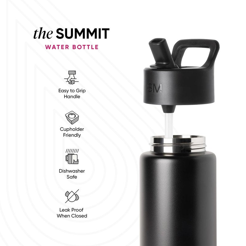 Simple Modern Kids Summit Water Bottle with Straw Lid | 18oz Stainless Steel Cup Insulated Tumbler for Toddlers, School | Pink Ballerina