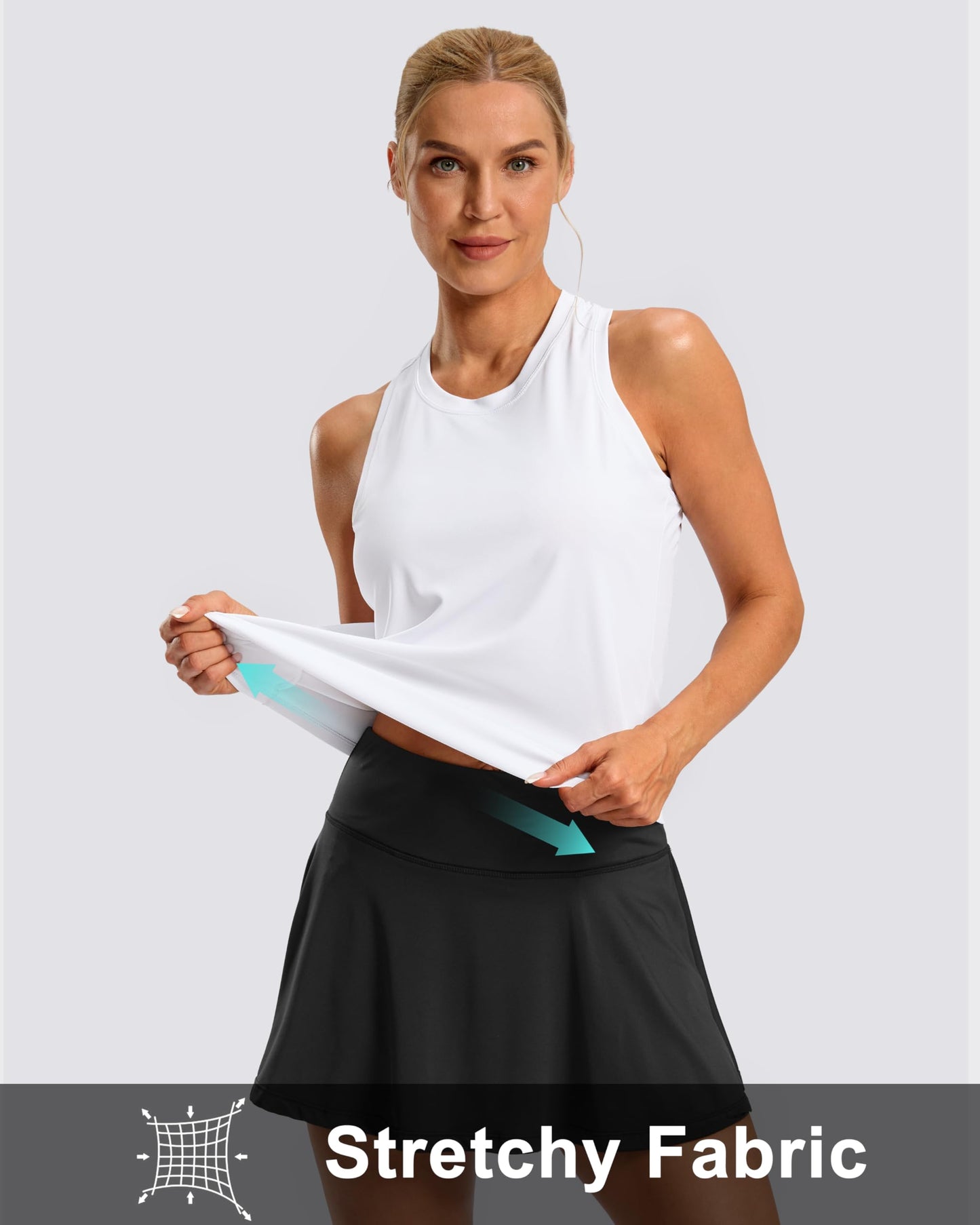 G Gradual Women's Workout Tank Tops Racerback Athletic Yoga Tops Loose Fit Sleeveless Running Gym Sports Shirts for Women(White,XL)