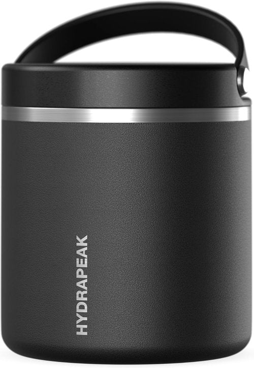 Hydrapeak 25oz Stainless Steel Food Jar - Vacuum Insulated, Leak-Proof Design for Hot & Cold Meals | Black