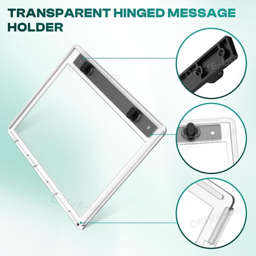 DRIVE UP Golf Cart Transparent Hinged Message Holder for Club Car Models AM10011