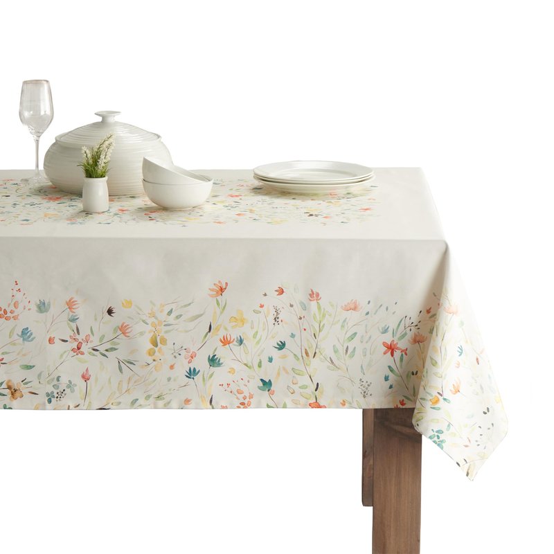 Maison d' Hermine Table Cloth Rectangle Table 100% Cotton 60 x 90 Inches Tablecloth Reusable Decorative for Dining Kitchen Room Farmhouse Home Gifts for Mothers Day Spring Summer - Colmar