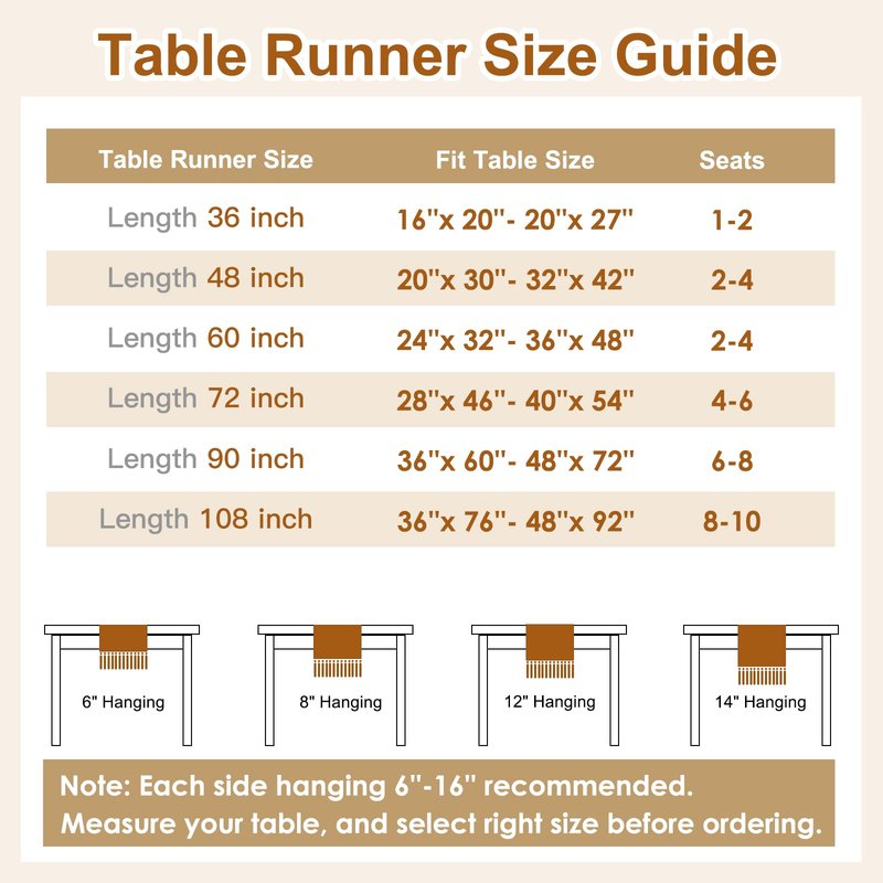 OTOSTAR Boho Table Runner with Tassels 48 Inches Long Farmhouse Rustic Table Runner Macrame Burlap Table Decoration for Home Decor Living Room Bridal Shower, Double Striped (12x48 Inches)