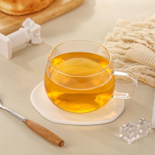 GURUDAR Glass Tea Cups Set of 2, Clear Borosilicate Glass Teacups with Handle for Tealover, Dishwasher & Microwave Safe Large Coffee Mugs for Espresso Cappuccino Latte Juice, 12OZ/360ML