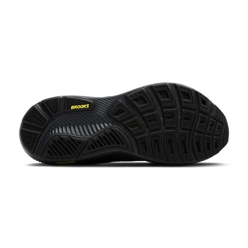 Brooks Men’s Ghost 17 Neutral Running Shoe - Ebony/Black/Yellow - 12.5 Medium