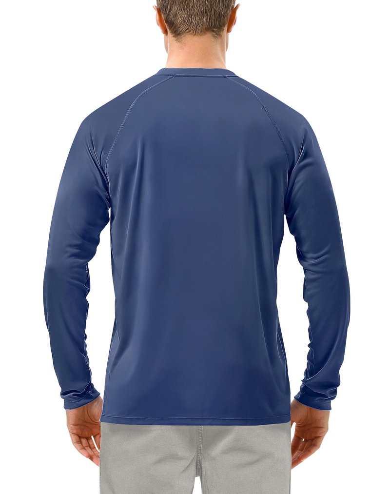 Roadbox Mens UPF 50+ Long Sleeve SPF Diving Rash Guard UV Sun Protection Shirts for Outdoor Fishing Hiking Swimming Running