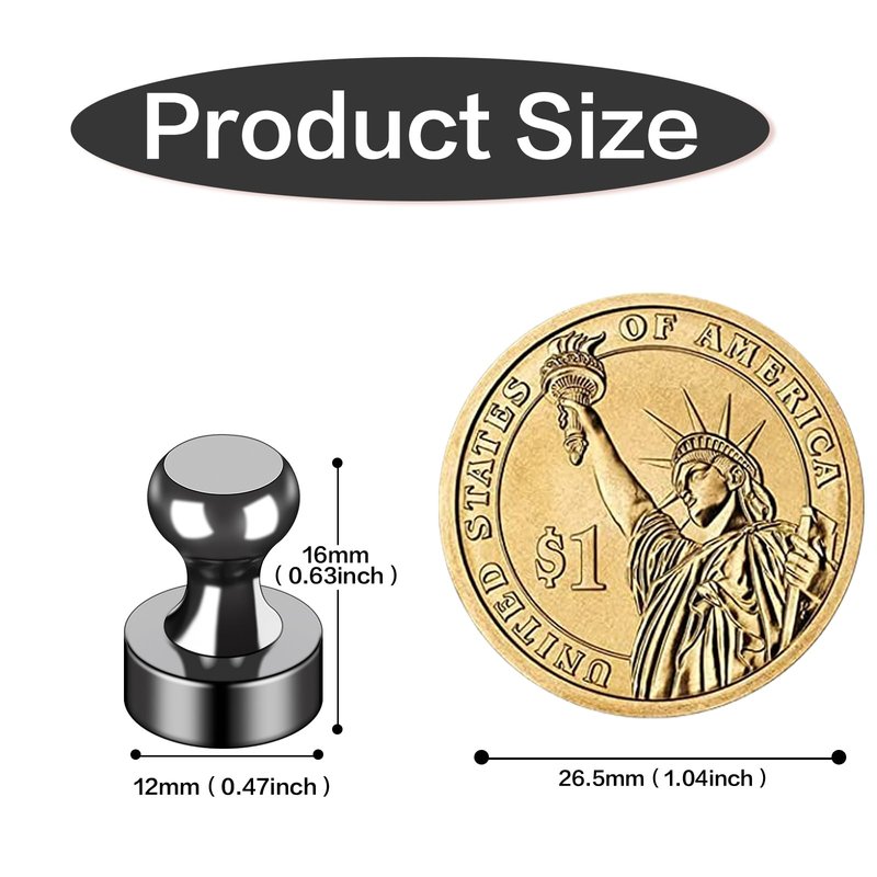 LOVIMAG Fridge Magnets 25Pcs Refrigerator Whiteboard Small Strong Magnet Classroom Kitchen Accessories Decorative Locker Set Decor Must Haves Office Calendar Refrigerador Magnetic Cute Crafts Black