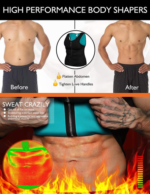 DoLoveY Men Sweat Sauna Vest Waist Trainer Body Shaper Hot Neoprene Sport Fitness Gym Workout Tank Top