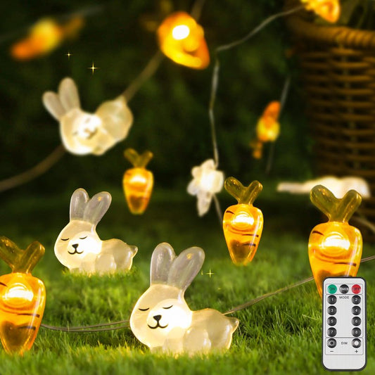 suddus Easter Lights Outdoor, Easter String Lights Battery Operated 12.8ft 40 LED Easter Decorations Indoor