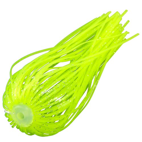 Dr.Fish 15 Pack Replacement Jig Skirts 88-Strands Silicone Fishing Umbrella Skirts Quick Change for Spinnerbaits Bass Jig Lures Making Accessories Chartreuse