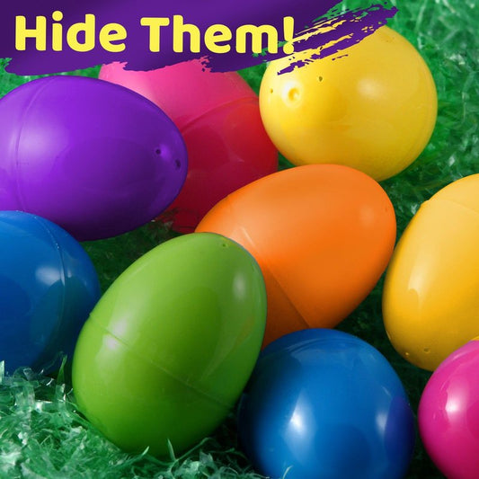 stargo 36 Pack - Plastic Easter Eggs Empty 3.2” Large Plastic Eggs Fillable for Easter Egg Hunt, Easter Egg Basket, Party Favor, Surprise Egg. Set of Bright Multicolored Eggs