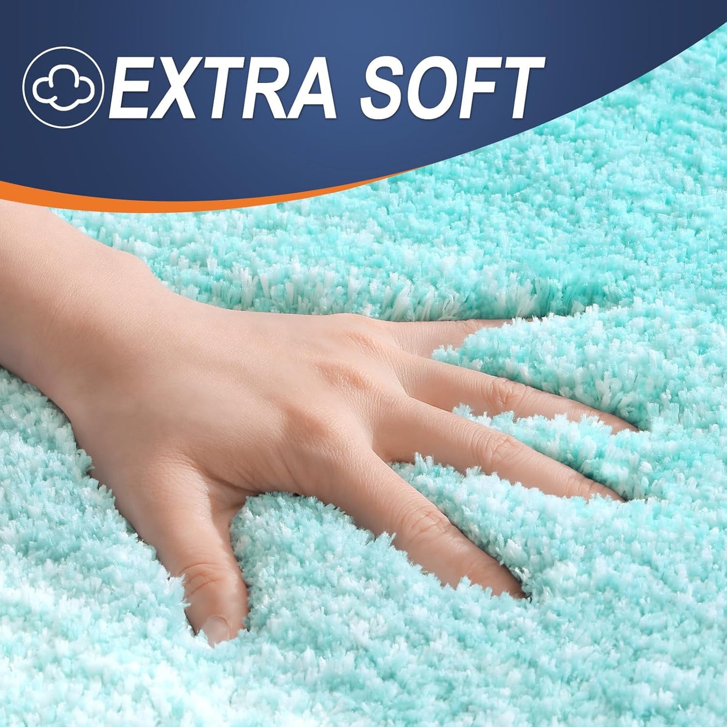 OLANLY Luxury U-Shaped Toilet Rugs - Extra Soft, Absorbent Microfiber Bath Mat 24x20, Non-Slip Teal