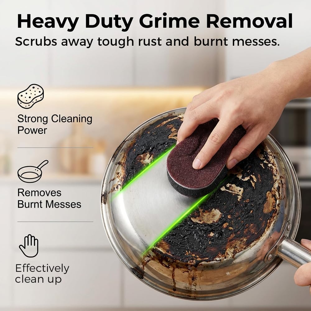 Skiennix Multi-Functional Cleaning Sponges - Eraser Shower & Tub Scrubber Set (5PCS) for Home Use