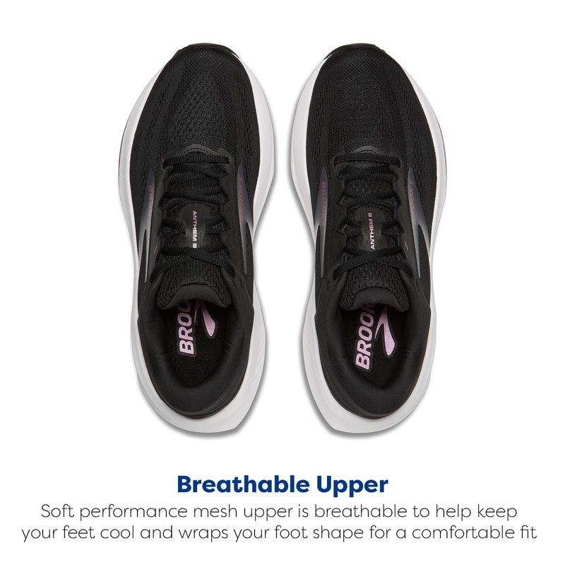 Brooks Women’s Anthem 8 Neutral Running Shoe - Black/Ebony/Metallic - 9 Medium