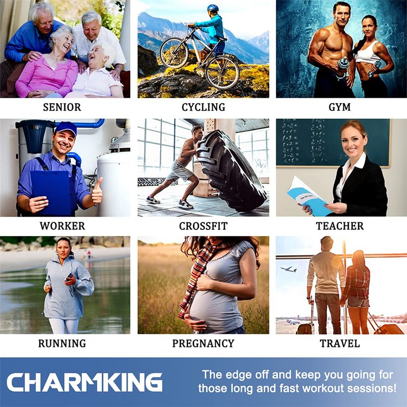 CHARMKING Compression Socks for Women & Men Circulation (3 Pairs) 15-20 mmHg is Best Athletic for Running, Flight Travel, Support, Cycling, Pregnant - Boost Performance, Durability (S/M, Multi 02)