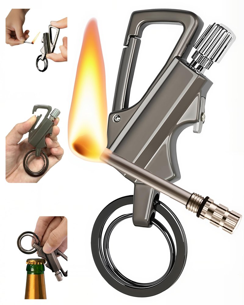 The Infinite Keychain Lighter, Ideal for Outdoor Lovers: Reusable, Multi Keychain, Bottle Opener. Waterproof, Portable—Great for Camping, Hiking, BBQ, Survival, Ligniting Adventures.No Kerosene(1Pc)