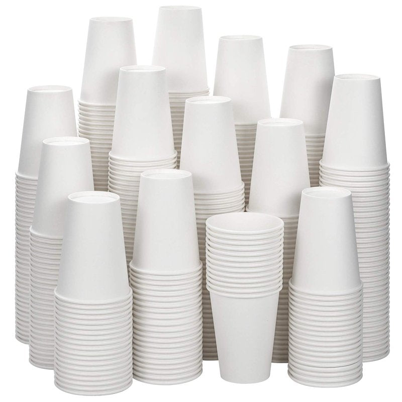 AOZITA [460 Pack] 12 oz White Paper Cups, Disposable Paper Coffee Cups, Heavyduty Drinking Cups for Hot and Cold Beverage.
