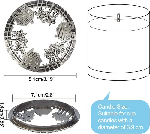 GORGECRAFT Candle Toppers - Antique Flower Pattern Scented Candle Covers | Silver Jar Lids for Even Melting
