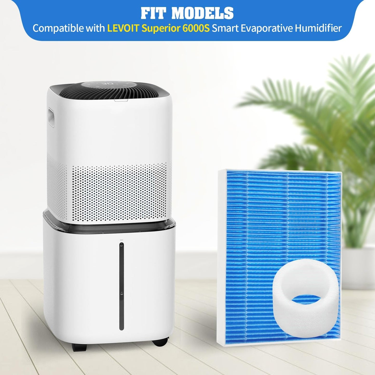 Gazeer 12-Pack Replacement Filters Compatible with LEVOIT Superior 6000S Smart Evaporative Humidifier + 6-Pack Top Fill Humidifier Replacement Filters Compatible with LEVOIT Humidifiers