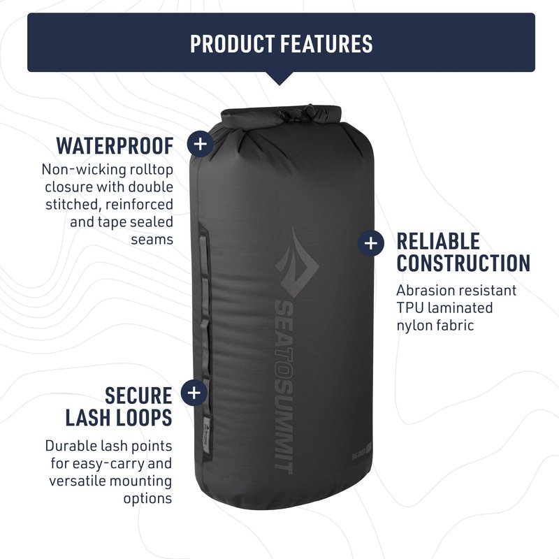 Sea to Summit Big River Dry Bag, Heavy-Duty Dry Storage, 20 Liter, Surf Blue