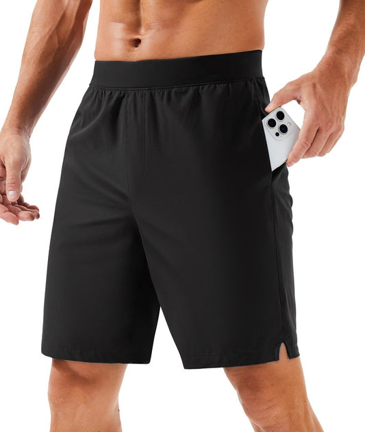 MAGCOMSEN Men's Running Athletic Shorts 8 Inch Inseam Quick Dry Lightweight Workout Gym Sports Hiking Shorts UPF 50+ Black 38