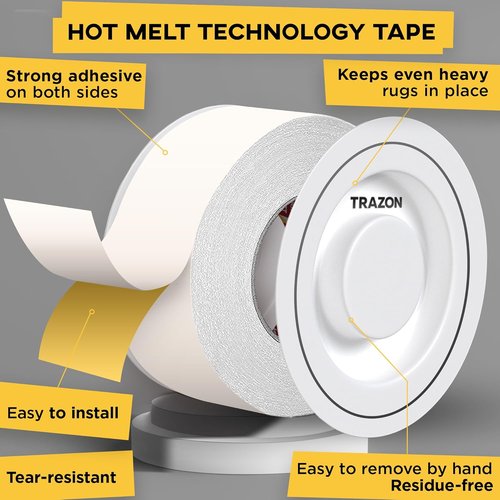 Carpet Tape Double Sided by [Brand Name] - Heavy Duty Rug Grippers for Hardwood Floors | Strong Adhesive, Removable, Residue Free (2 Inch / 15 Yards)
