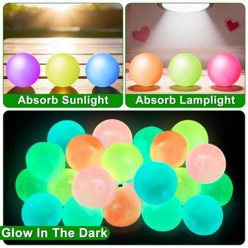 Easter Egg Fillers, 12 Pack 3" Large Filled Easter Eggs Glow in The Dark Sticky Ceiling Balls Stress Relief Fidget Toys for Kids Boys Girls Toddlers Teens Easter Basket Stuffers Hunt Party Favor Gifts