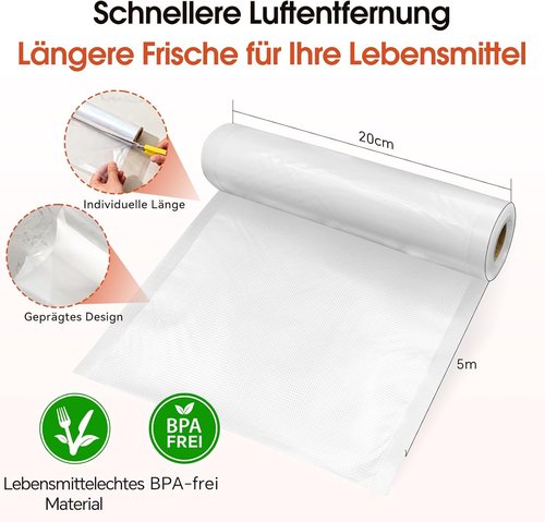 FoodSaver Vacuum Sealer Rolls - 2 Pack BPA-Free 8" x 16' Bags for Food Storage & Sous Vide Cooking