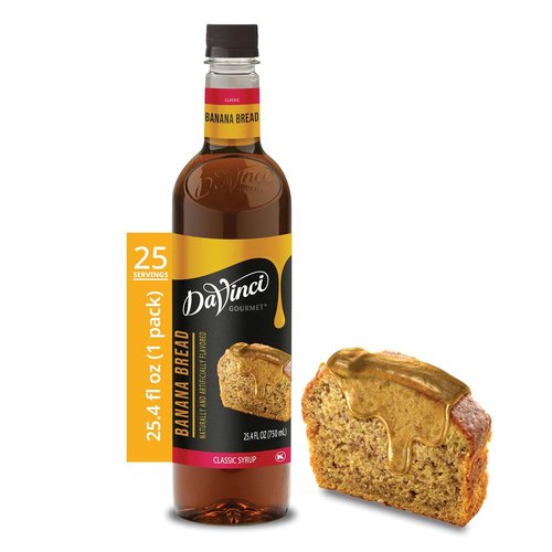 DaVinci Gourmet Banana Bread Syrup - 25.4 Fl Oz | Delicious Flavor for Baking & Beverages