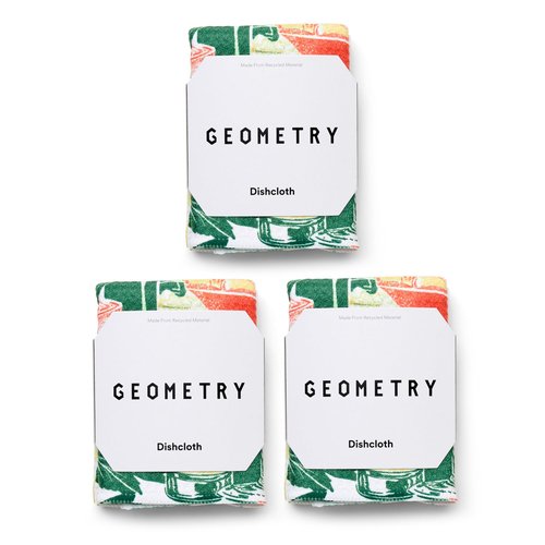 GEOMETRY Dishcloth – Spring & Summer Collection – Quick-Dry, Ultra-Absorbent, Reusable Microfiber Kitchen Towels for Drying & Cleaning - Summer Refreshments - 3 Pack