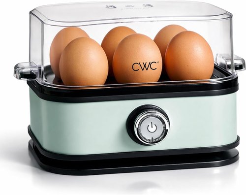 Cook With Color 6-Egg Capacity Egg Cooker - Rapid Cooking for Soft, Medium, or Hard-Boiled Eggs | Auto Shut-Off & Boil-Dry Protection, Sage