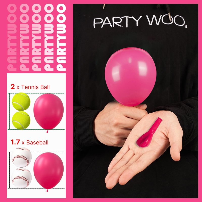 PartyWoo Hot Pink Balloons 50 pcs 5 Inch Small Mini Dark Pink Magenta Fuchsia Latex Balloons for Wedding Baby Shower Gender Reveal Valentine's Day Bachelorette Birthday Party Decorations Pink-Y12