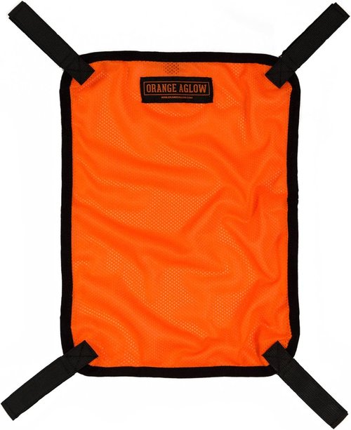 High Visibility Blaze Orange Safety Panel with Reflective Strips for Hunting & Outdoors