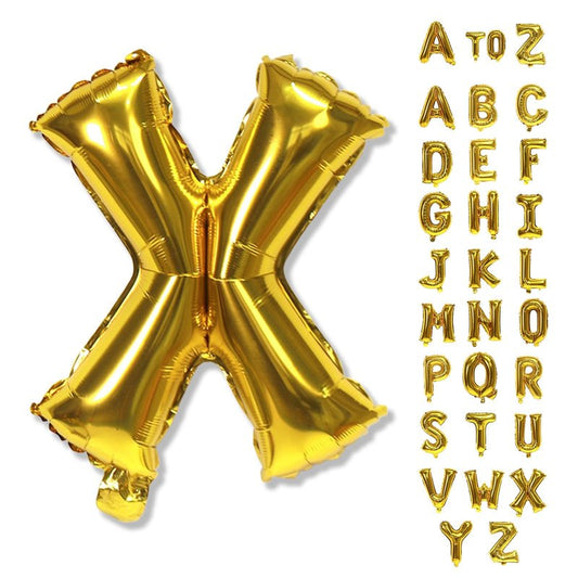 Giant X Alphabet Balloon Letters, Gold Self Inflating Custom Letter Balloons Birthday Decor, 40 Inch Helium Mylar Foil Name Word Balloons for Girls Men Anniversary Party Graduation Decoration Supplies