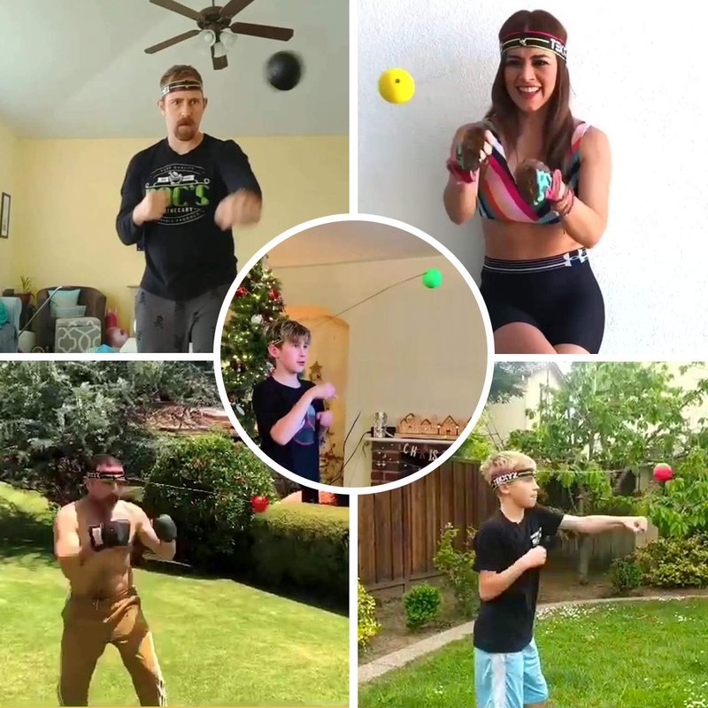TEKXYZ® Reflex Ball Family Pack with Counter App | Online Community for Boxing Ball, Ideal for Coordination, Punching, Stress Relief, Home Workouts & Fitness | Stocking Stuffer Gift for All Ages