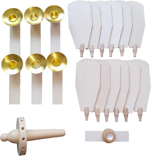 Christmas Pyramid Kit by [Brand Name] - 21 Pcs Full Replacement Parts with 12 Fans & 6 Candle Holders