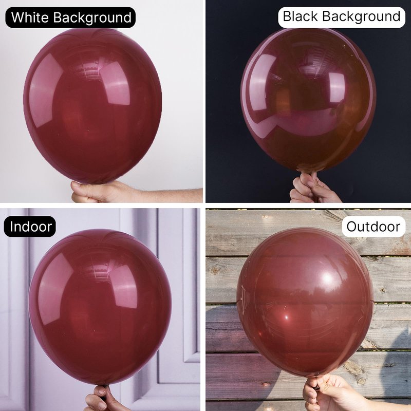 PartyWoo Burgundy Balloons 50pcs 12 Inch Dark Chestnut Red Maroon Helium Balloons for Graduation Wedding Thanksgiving Birthday Bachelorette Citizenship Strawberry Theme Party Decorations Red-Y62