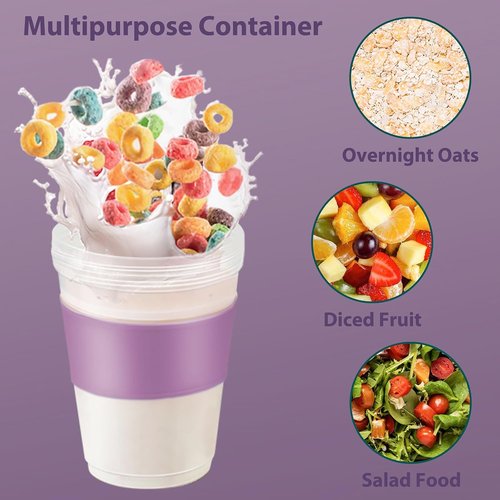 Freshmage 20 oz Yogurt Parfait Cups - Reusable Overnight Oats Containers with Lids & Spoons | 4 Pack