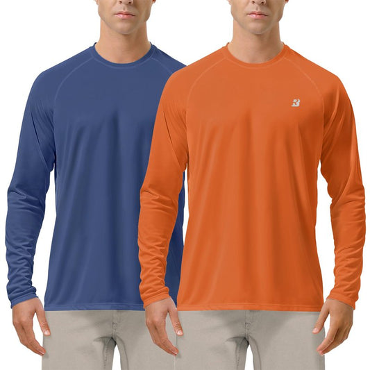 Roadbox Mens UPF 50+ Long Sleeve SPF Diving Rash Guard UV Sun Protection Shirts for Outdoor Fishing Hiking Swimming Running