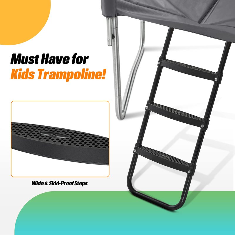 Exacme 7X10 8X12 9X14 Foot Rectangle Trampoline for Kids, Double Enclosure Openings, Small Outdoor Rectangular Trampoline with Enclosure Net, 4 Wind Stakes, Storage Bag, (Gary, 7×10 Feet)