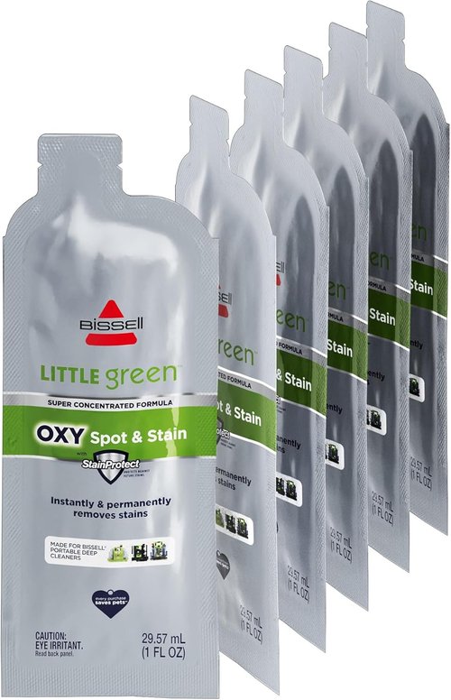 BISSELL Little Green Pro Oxy Spot & Stain Cleaning Formula - 6 Super Concentrate Pouches for Deep Cleaners