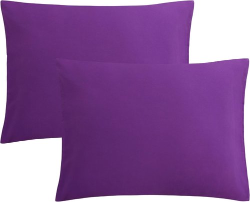 FLXXIE Pillow Cases - Soft Microfiber Standard Size Pillow Covers | Wrinkle & Stain Resistant, 20x26, Purple - 2 Piece Set