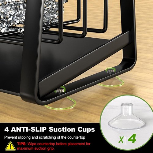 Housolution Kitchen Sink Caddy Organizer - 2-Tier Sponge Holder with Flexible Brush Storage | Rustproof Design