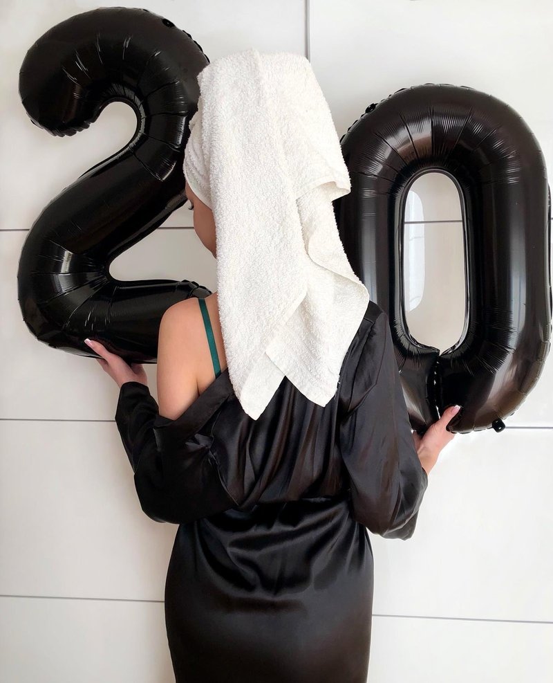 Black Number 20 Balloon 40 inch, 20 Number Balloons, 20th Black Birthday Decorations, 20 Year Old Girls Boys Party Supplies