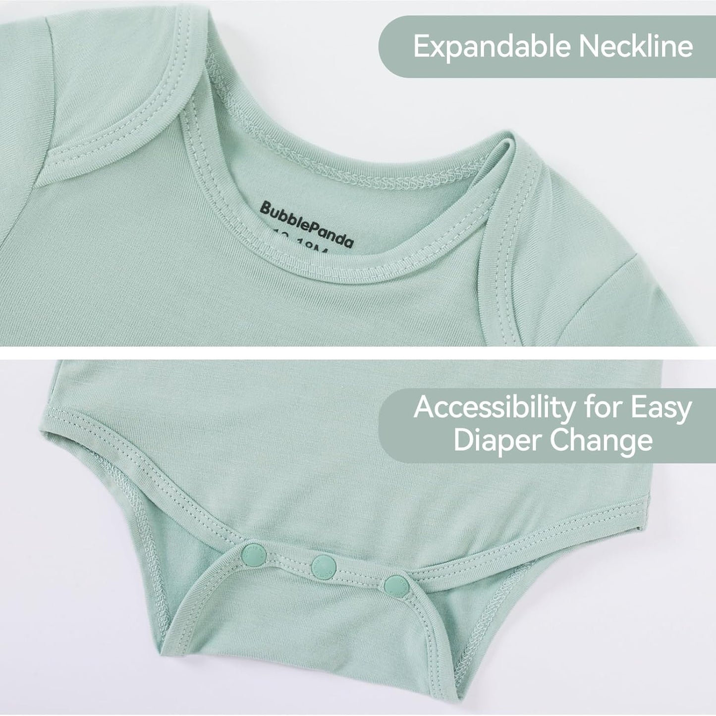 Okayinn BubblePanda Baby Onesie - Soft Rayon Bamboo Bodysuit for Boys & Girls | 0-24 Months Neutral