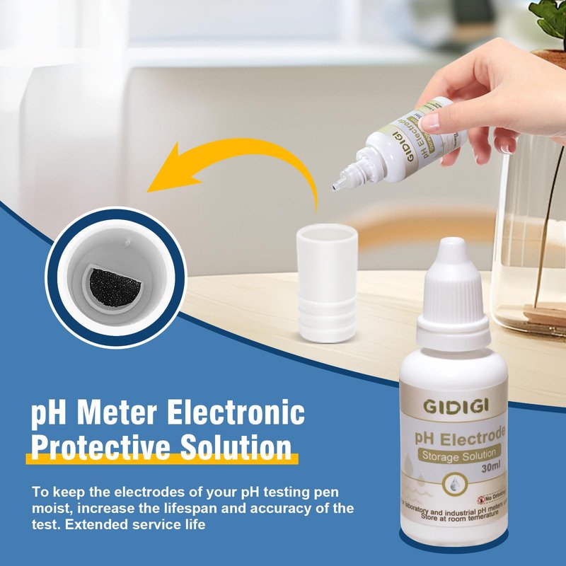 pH Meter Calibration Solution Kit,Includes pH 7.00, 10.01 and Electrode Protection,pH Calibration Buffer 250ml*2,Probe KCL Storage 30ml*1, pH Meter Accessories