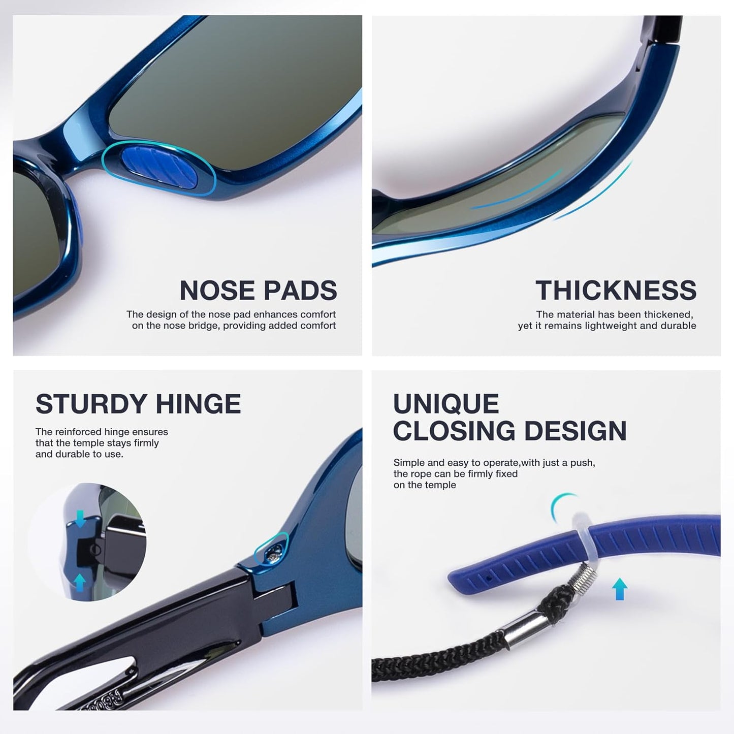 RIVBOS Polarized Sports Sunglasses for Men & Women - TR90 Frame for Cycling, Fishing, Running