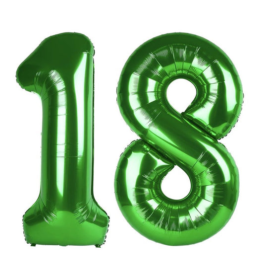 Green Number 18 Balloon 40 inch, 18 Number Balloons, 18th Green Birthday Decorations, 18 Year Old Girls Boys Party Supplies, St. Patrick's Day Games Theme Birthday Decorations
