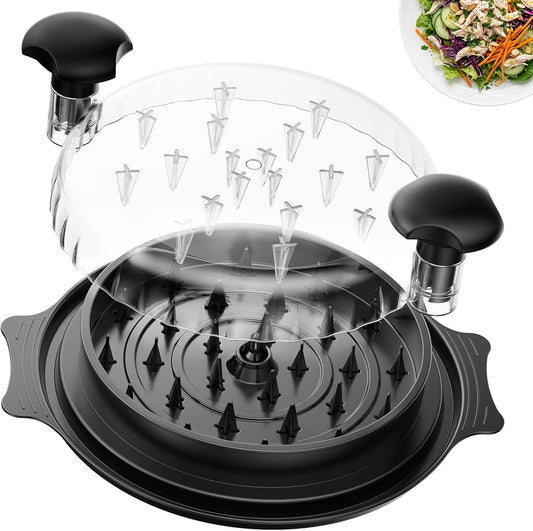 Skiennix Chicken Shredder - Large BPA-Free Meat Shredder Tool with Tray & Brush | Anti-Slip Design, Black