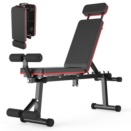 EASY BIG Adjustable Weight Bench, Foldable, Incline/Decline/Flat, Full Body Workout, Extended Head Design, 660 lbs/300 kgs Capacity