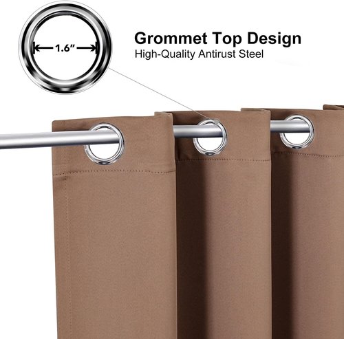 ChrisDowa Small Window Curtains - Grommet Thermal Insulated Room Darkening Panels, 29 x 40 Inch, Cappuccino